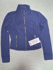 Lululemon NWT Define Cropped Jacket Nulu 10 Brilliant Blue/Gold/Gold