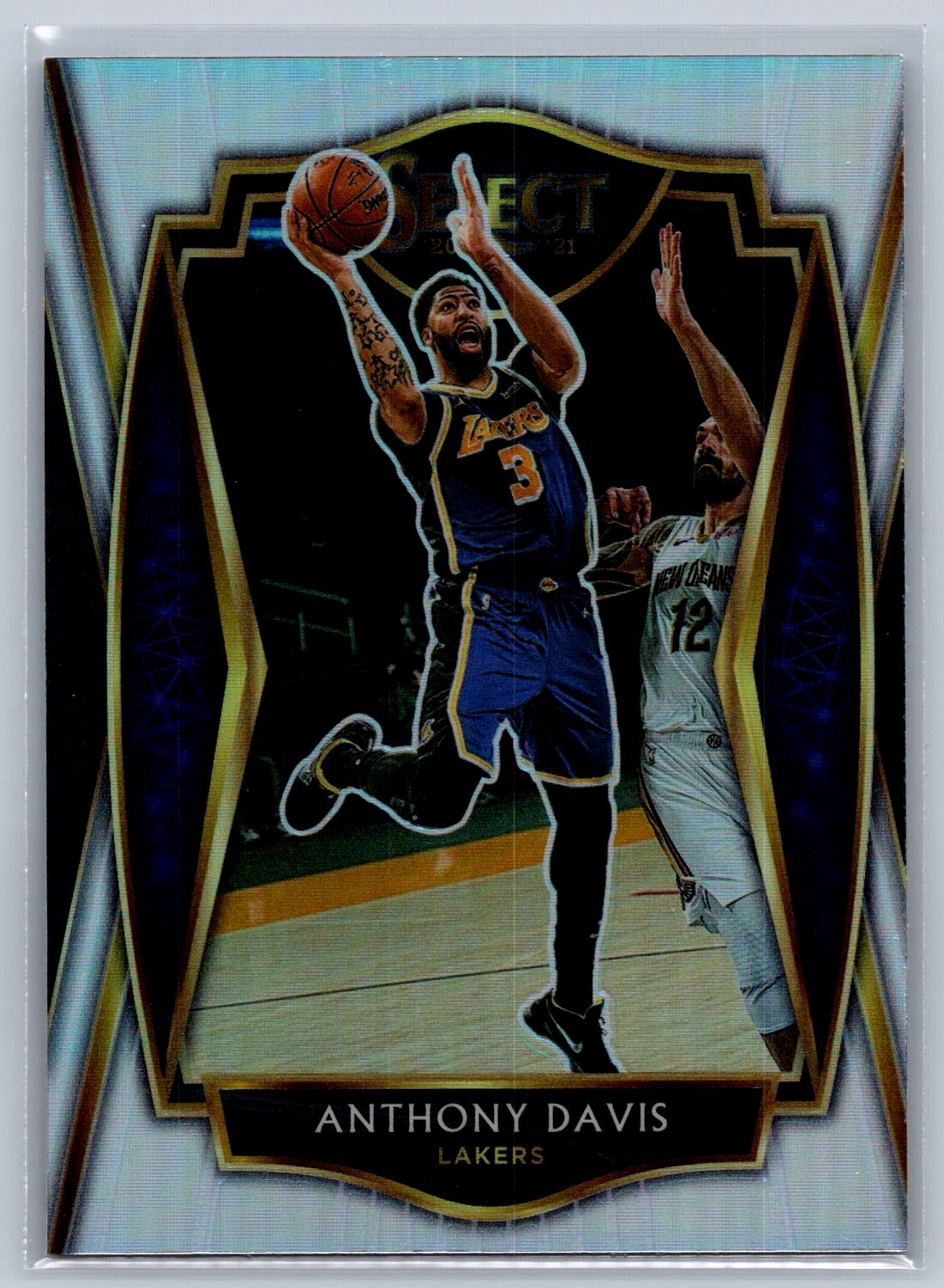 Anthony Davis 2020 Panini Select #155 Premier Level Silver Prizm