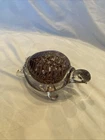 Vintage Murano Style Art Glass Turtle Latticino Ribbon Hand Blown 5.5” Figurine