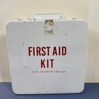 Vtg First Aid Emergency Kit Metal Box Wall Mount Travel FULL Bug Out Bag Prepper