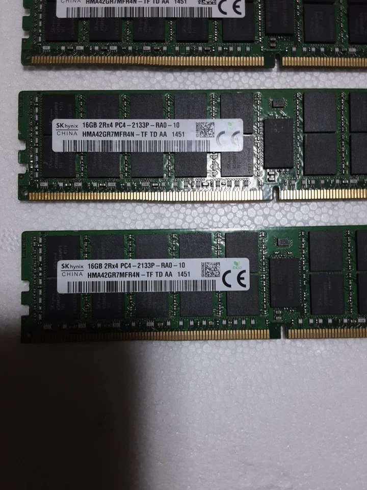 SK Hynix 64GB DDR4-2133 Registered ECC RAM Dual Rank HMA42GR7MFR4N-TF - Immagine 2 di 4