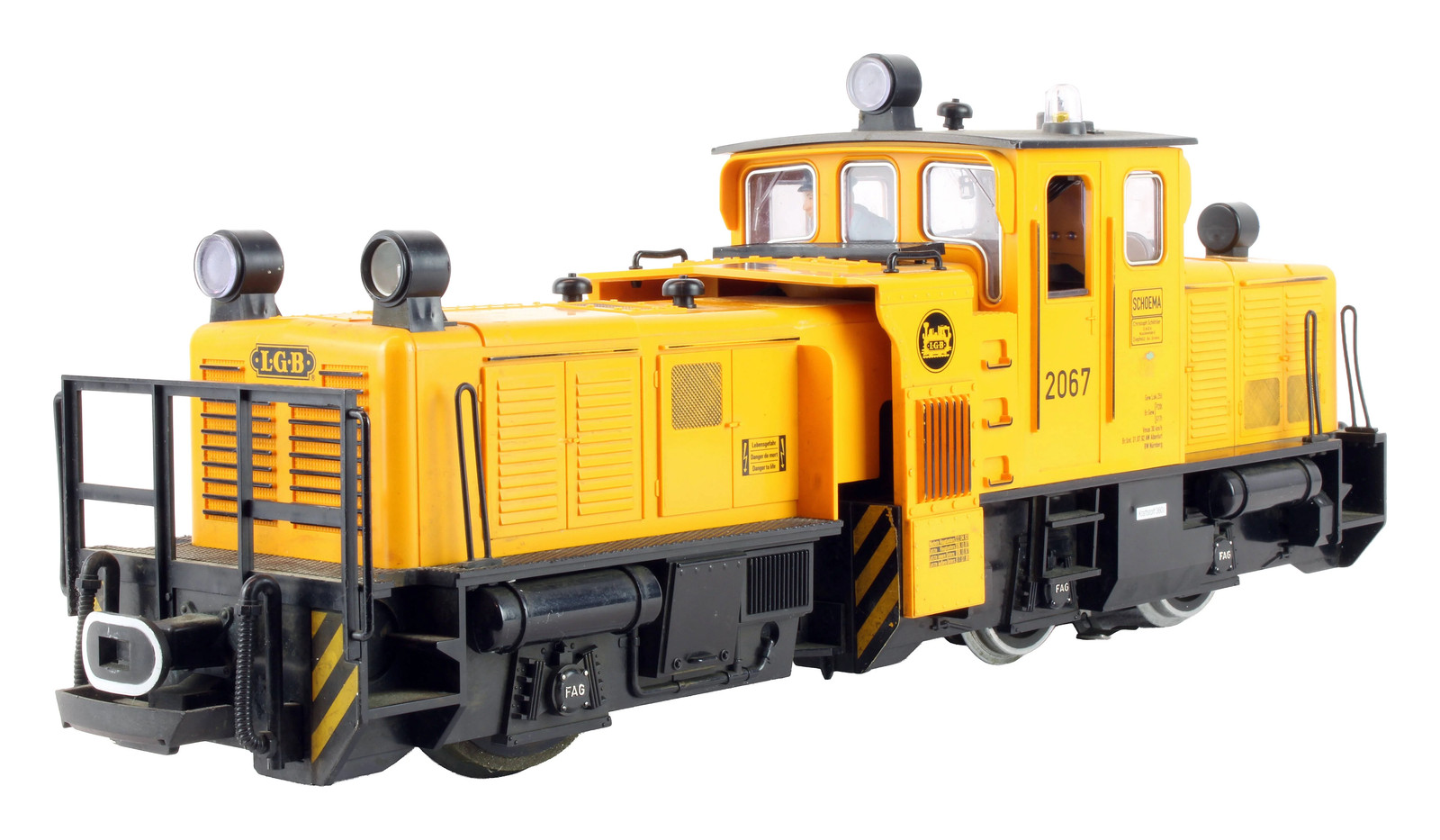 LGB G GAUGE 20670 SCHOEMA YELLOW '2067' TRACK CLEANING LOCOMOTIVE