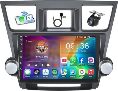 Toyota Highlander Radio for 2008-2012, Android 13 Car Stereo, Wireless CarPlay