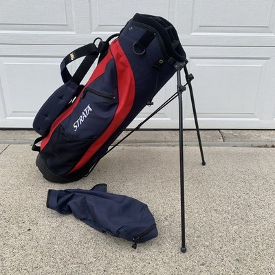 Strata Stand Bag 6 Way Red White Blue Dual Strap w/Rain Cover