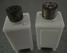 Antique Vintage Milk Glass GE Refrigerator Salt Pepper Shaker Set Figural 1930's