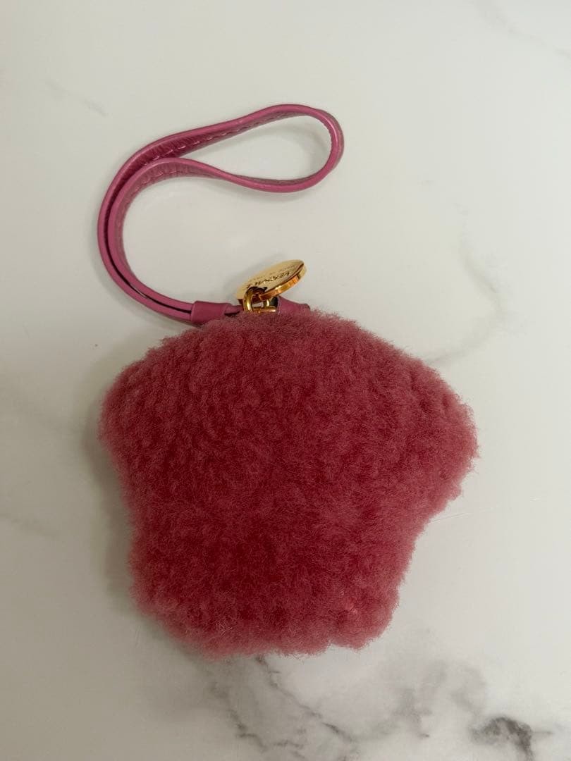 Versace Medusa Pink Fluffy Keychain Used Charm Jewelry Accessories thumbnail 3