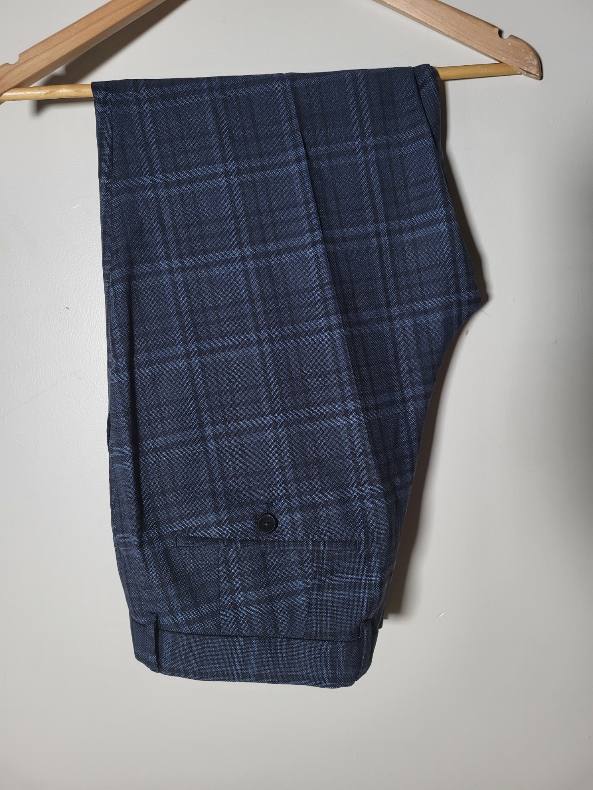 NEW Hugo Boss 40R Slim Fit Blue Black Glen plaid 2pc Suit Jacket W34 X L29 Pants image 9