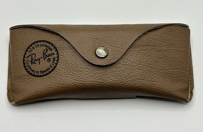 Ray Ban Bausch & Lomb Sunglass Case Brown Belt Loop Semi-Hard Snap VTG