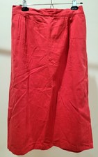 MADE IN USA Kensington Square Button Ruched Waistband Midi Skirt w/ Slit/Pockets