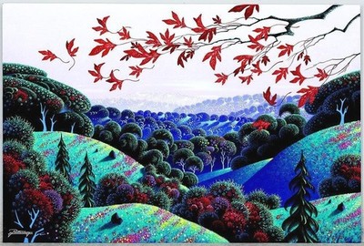 Jon Rattenbury Hidden Valley Acryl Gemälde 1997 signiert Original Kunstwerk