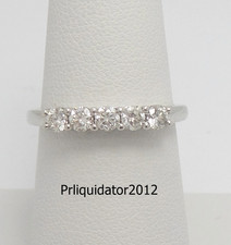 1/2CT Natural Diamond Shared Prong Anniversary Wedding Band Ring 14K White Gold