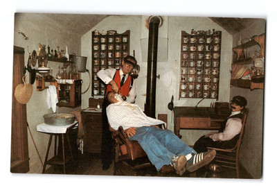 The Roth Barber Shop at Sauder Farm, Denny Roth Proprietor, Postcard