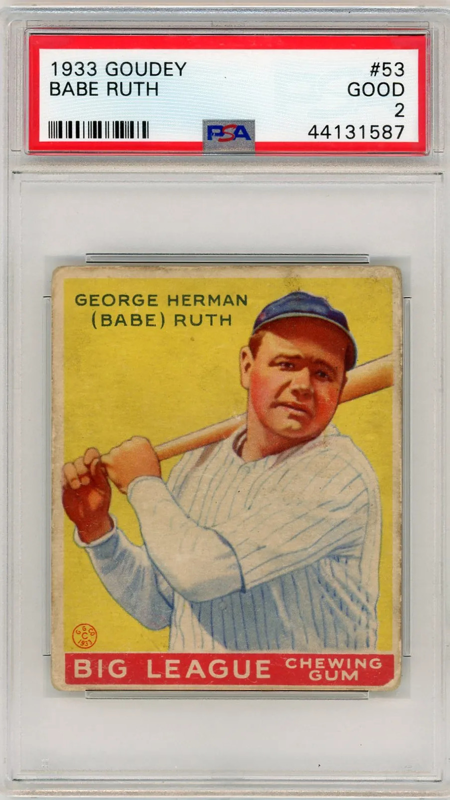 1933 Goudey Babe Ruth #53 PSA 2