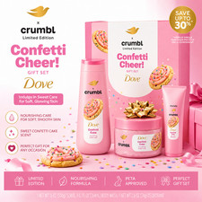 Dove x Crumbl Limited Edition Confetti Cheer! Gift Set Shower Body Care 3pc. Set