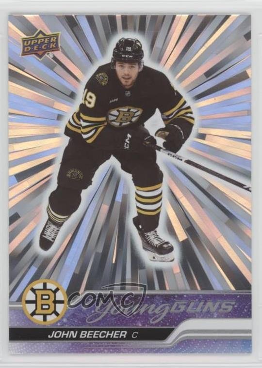 2023-24 Upper Deck Series 2 Young Guns Outburst John Beecher #472 Rookie RC