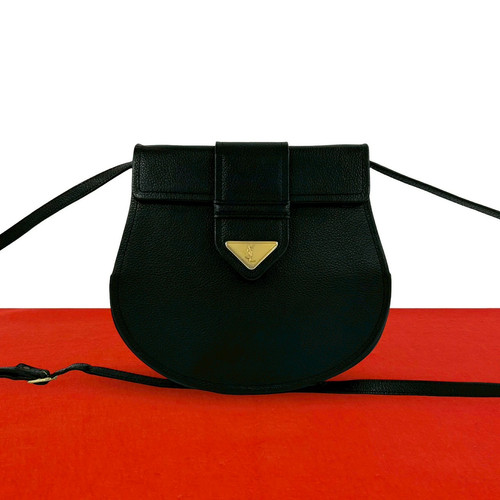 Yves Saint Laurent Shoulder Bag Leather Black Unisex #TVB2399