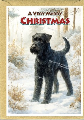 Riesen Schnauzer Hund Weihnachtskarte A6 (4'' x 6'') - innen leer - von Starprint