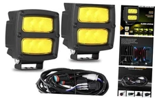  4 Inch 2Pcs 120W Amber Led Pods Yellow Fog Lights Super Bright Driving Fog 