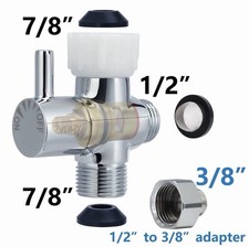 Bidet T Adapter Brass Shut Off Valve for Toilet Connection High Flow Control