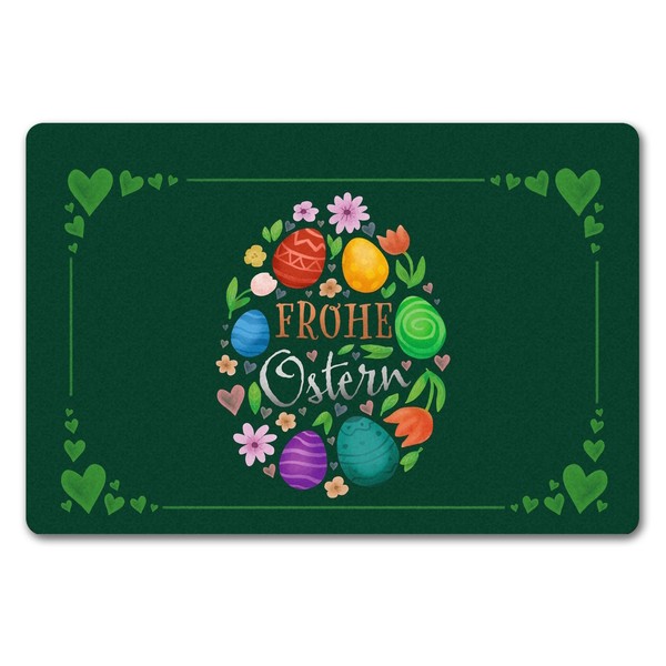 Frohe Ostern FußMatte In 40X60 Cm Ohne Rand Mit FrüHlingsmotiven-image