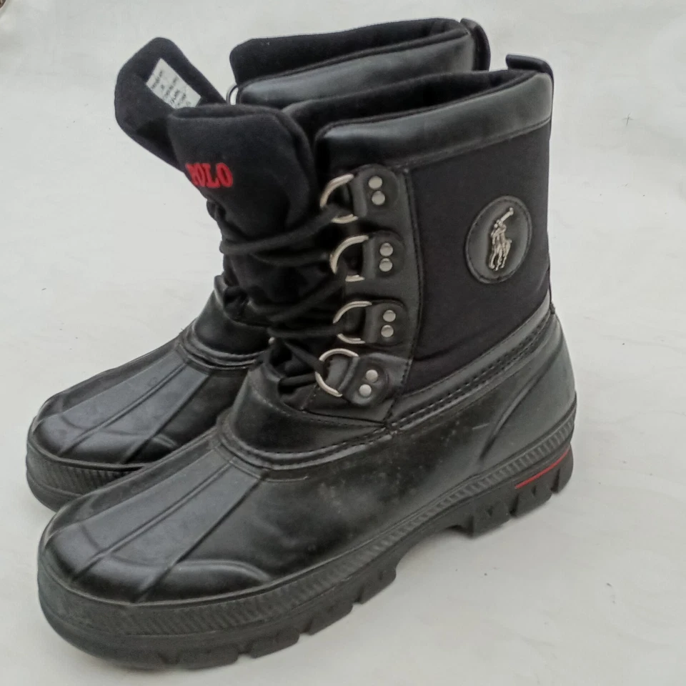 Botas de nieve de invierno con cordones negras Polo Ralph Lauren para hombre talla 9 Foto 4 de 4