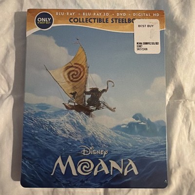 MOANA Best Buy Exclusive 3D Blu-Ray +Blu Ray +DVD + Digital STEELBOOK NEW SEALED