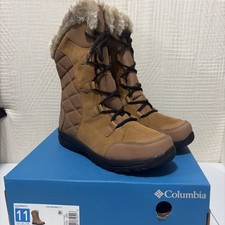 Columbia Women's Snow Boot Waterproof Ice Maiden II Size 11 tan suede, faux fur