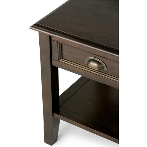 Home Square 2-Piece 18" Square Transitional End Side Table Set in Mahogany Brown - Picture 5 of 11