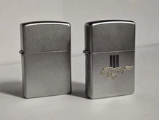 Zippo Lighter - Ford Motor Company - Mustang - Engraved - Tri-Bar Running Horse