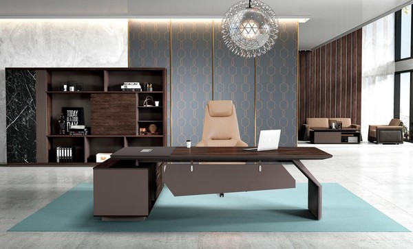 Groß BüRotisch Arbeitstisch Schreibtisch BüRomöBel BüRo Tisch Braun-image
