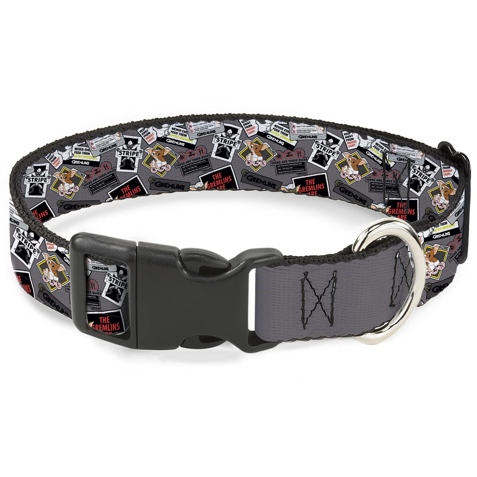 Warner Bros. Pet Collar, Dog Collar Plastic Buckle, Gremlins Gizmo Pose and Rule