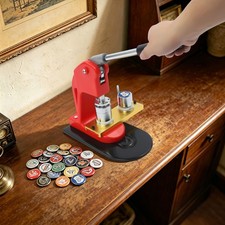 Round Pin Maker Kit, Round Pin Maker w/100Set Badge Materials, Round Badge Maker