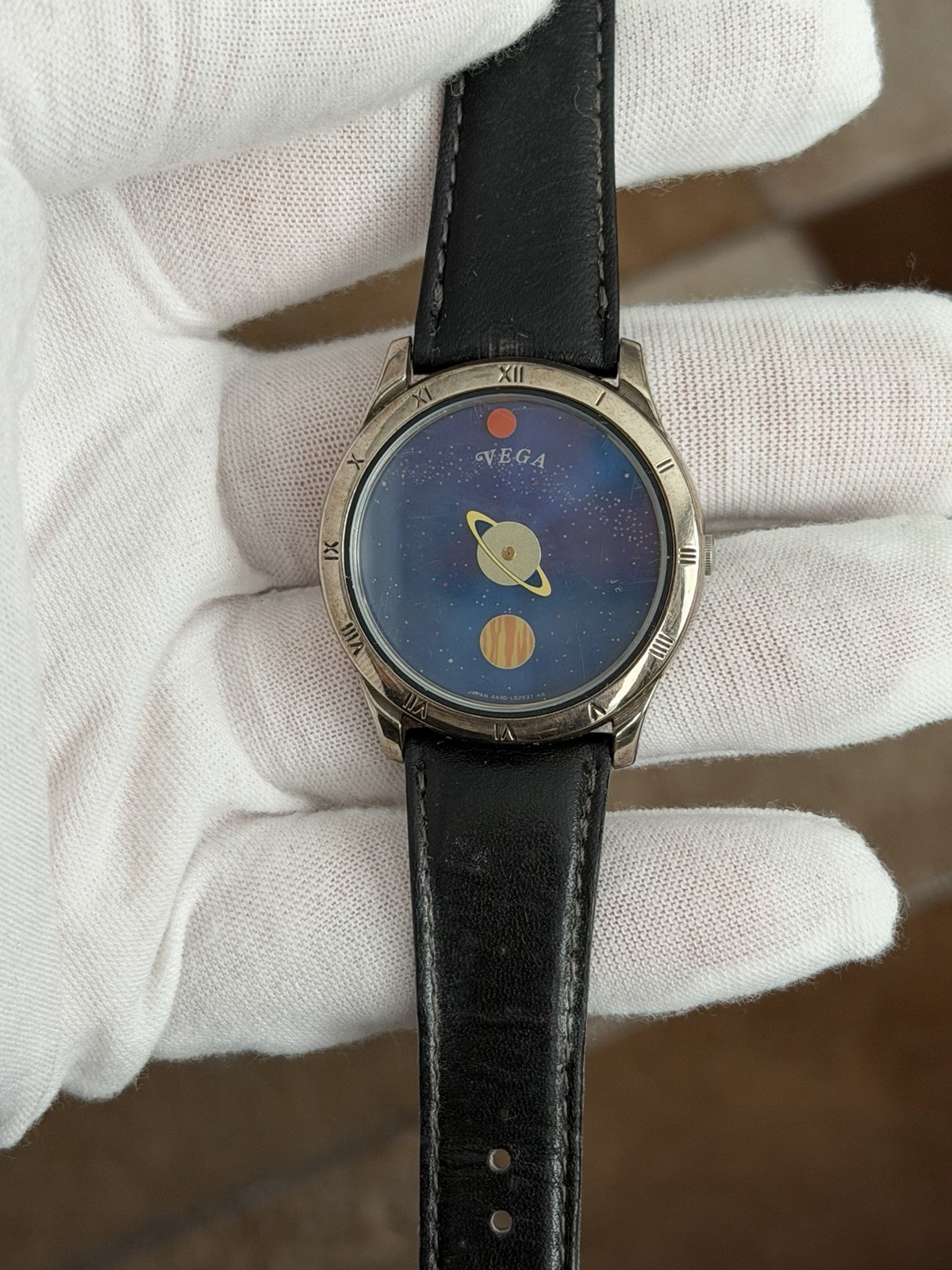 Rare Vintage Citizen Vega Cosmosign Disk Time Men’s Planet Watch JDM 4A31-409299