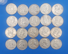 Roll of 20 Franklin Half Dollars 90% Silver Random Years   NICE!  #3