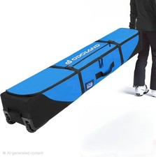 Odoland Rolling Ski Bag with Wheels for Air Travel, 900D Water Resistant 190cm