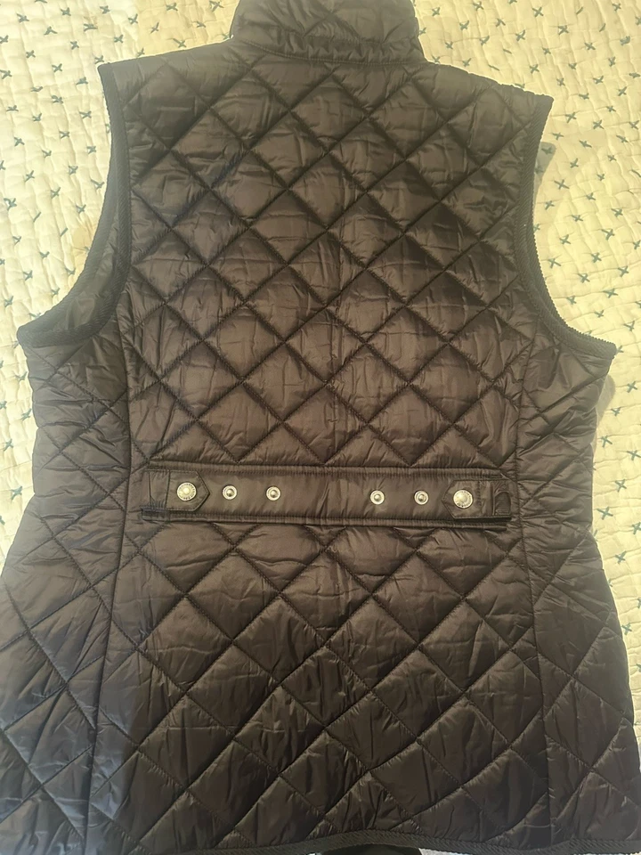Polo Ralph Lauren Quilted Gilet Size Medium Vest Black WOMEN - Image 3 of 3