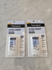 Ultra Sheer Face Stick SPF 60 with Antioxidants for Flawless Skin LOT OF 2