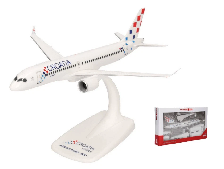 MODELLINO AEREO STATICO HERPA AIRBUS A220-200 CROATIA AIRLINES SCALA 1:200 - Immagine 3 di 4