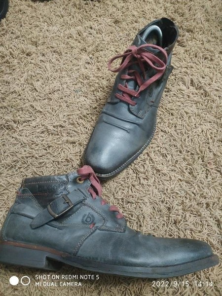Men Bugatti Boots Grey Leather 41