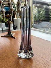 MID CENTURY 70'S WHITEFRIARS CASED GLASS LILAC TRICORN VASE 9570 GEOFFREY BAXTER