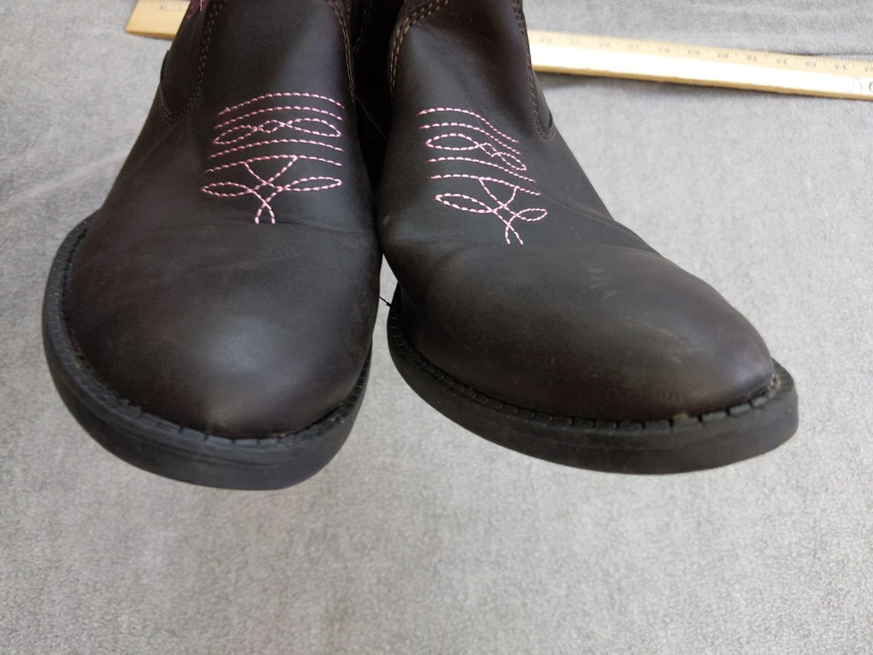 Олень олени олени ботинки девочек размер 6 коричневый Western ковбой розовый стежок молодежи Kids обувь - Изображение 4 из 4