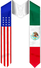 Embroidered Graduation Stole, Graduation Sash for International Graduates, Flag