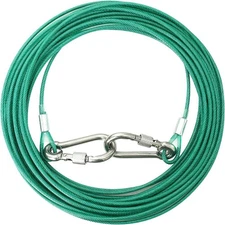Dog Tie Out Cable 30 Feet - Leads for Yard Heavy Duty - Up to Green-30FT 