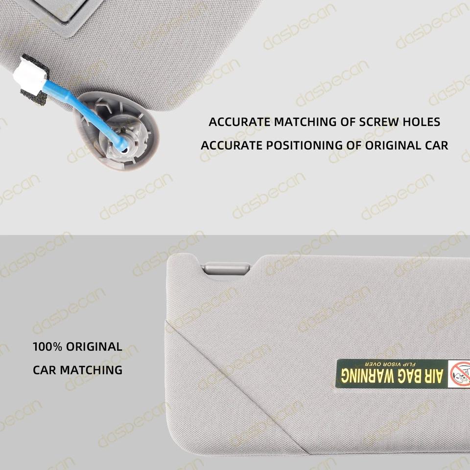 Gray Left Driver Side Sun Visor w/ Light & Mirror For Honda Accord 2008-2017 Foto 3 de 4