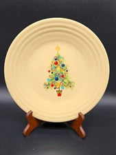 Fiesta Ivory/Lt Yellow  Christmas Tree Luncheon Plate 9" Fiestaware Holiday