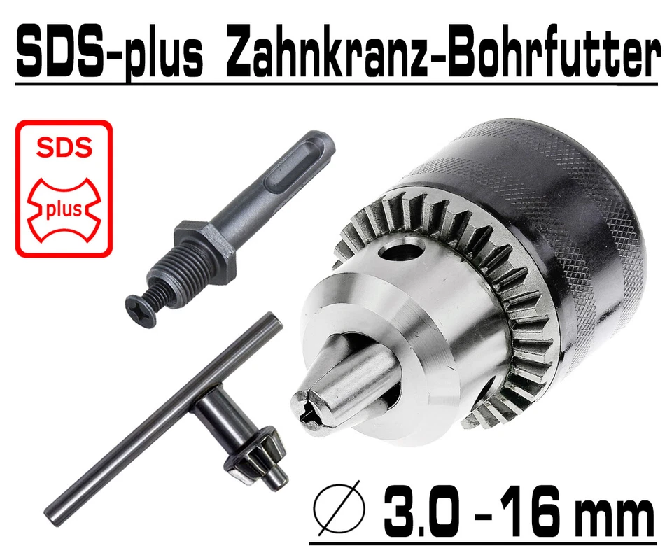 SDS-Plus Zahnkranzbohrfutter Bohrer Gr bis Ø 16mm Bohrmaschinenfutter Bohrfutter - Bild 2 von 2