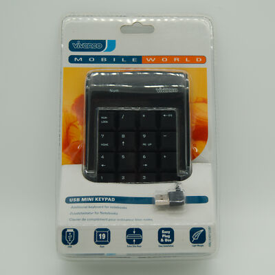 Vivanco USB Mini Keypad - Nummernblock Numpad für Notebooks - Schwarz - Neu OVP
