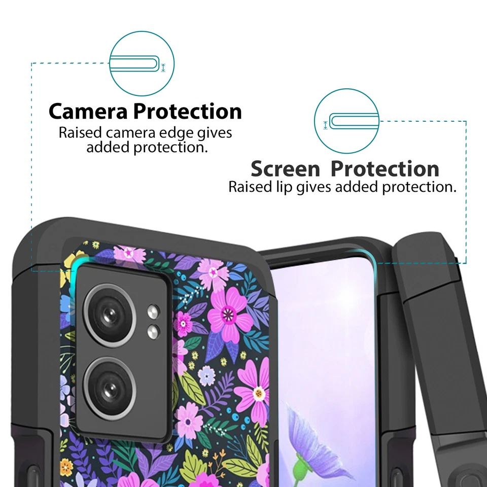 For OnePlus Nord N300 5G Phone Case Mount Friendly Hybrid Hard Patterned Cover - Image 3 of 4