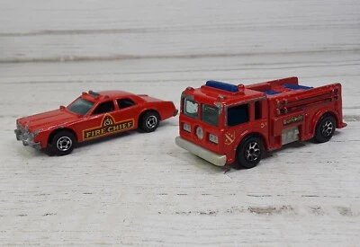 Vintage Hot Wheels 1976 Fire-Eater #51 Fire Truck 1977 Fire Chief #5 Mattel - Image 1 of 4