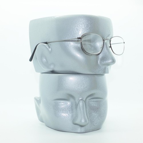 Lesebrille glänzend grau Metall mittleres rechteckiges Gestell +1,50 Gläser - Bild 2 von 4